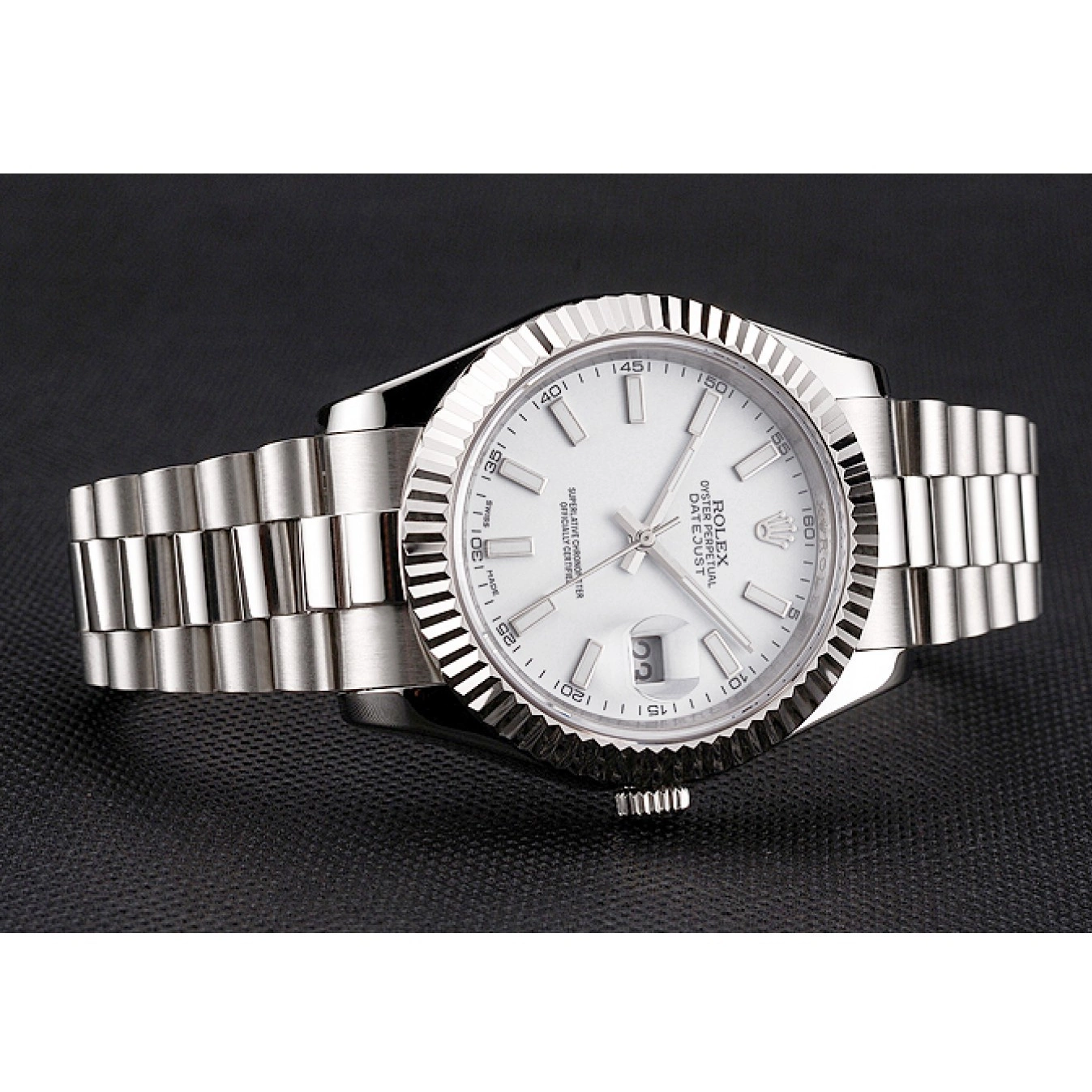 MiroTime 0704 Swiss Rolex Datejust White Dial Stainless Steel Case And Bracelet